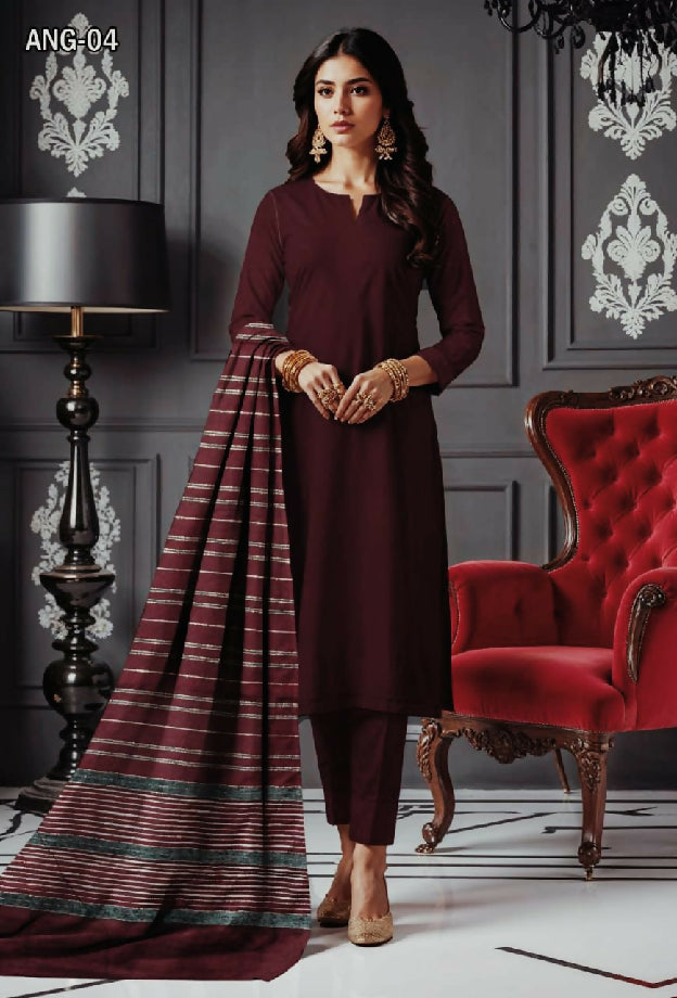 UNSTITCHED KHADI SILK Three Piece