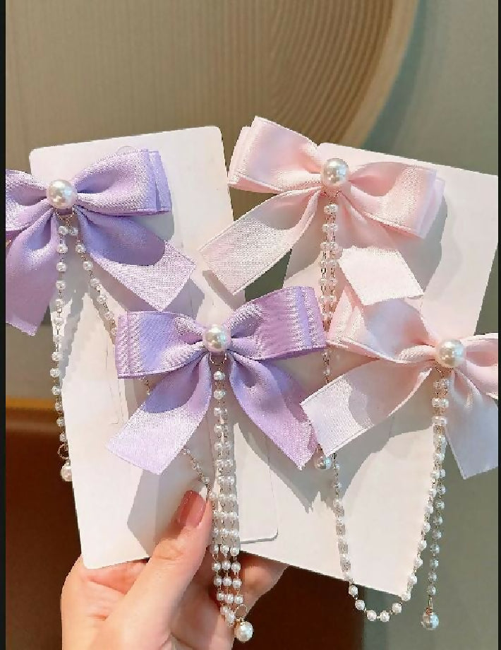 bows Duck Bill Clip Bobby pin bb princess Fringe Pearl Clip