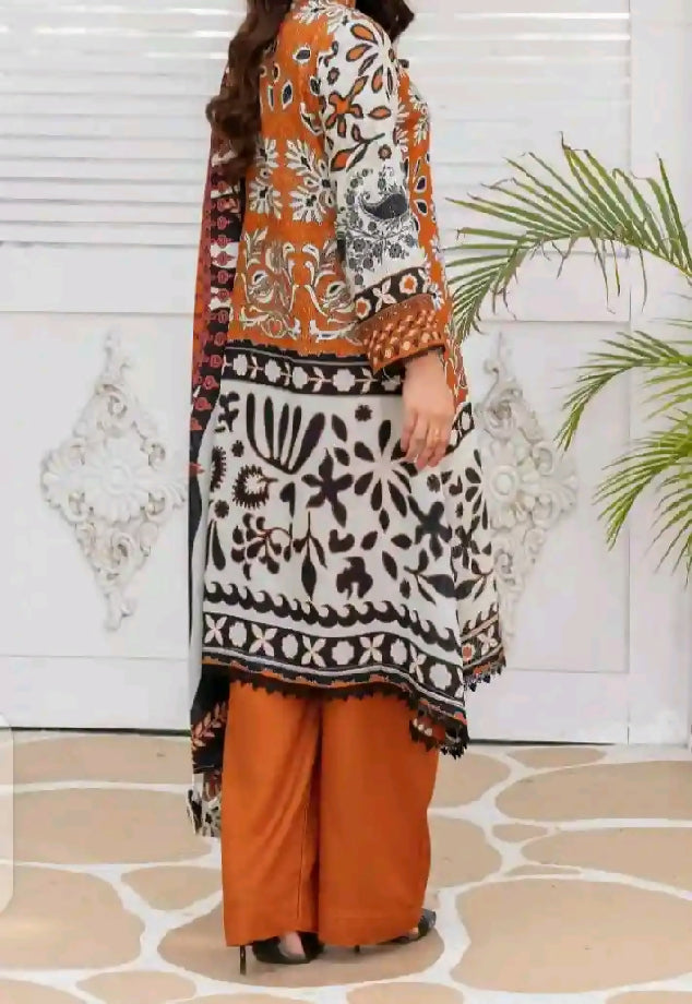 Winter stuff unstitch dress for ladies