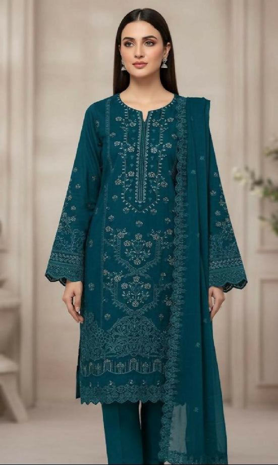 Unstitched Embroidered Danak Winters Three Piece
