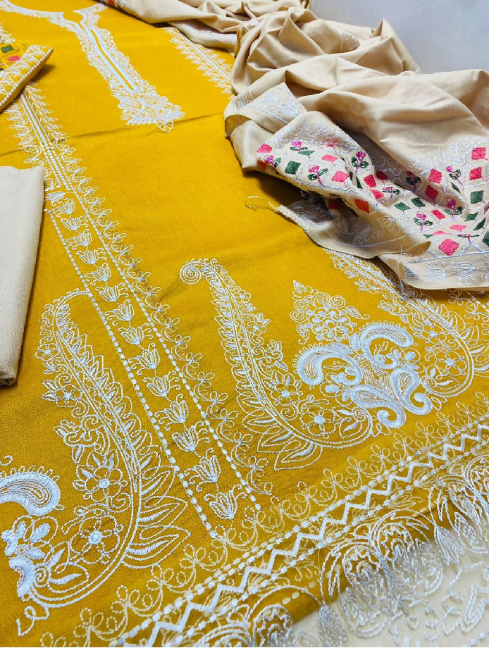 Luxury Embroidered Dhanak Winter collection For women's