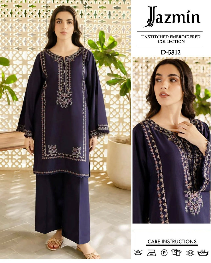 Winter most wanted embroidered premium quality dhanak stuff 2pc suit