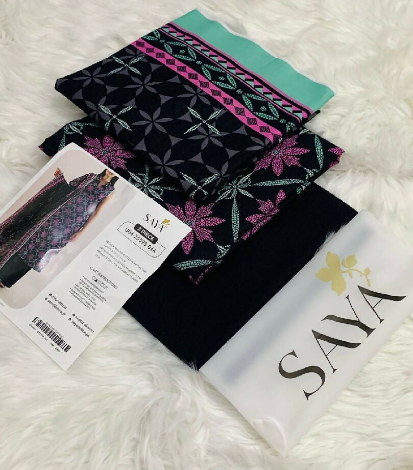 Unstitched Printed Soft Khaddar Three Piece