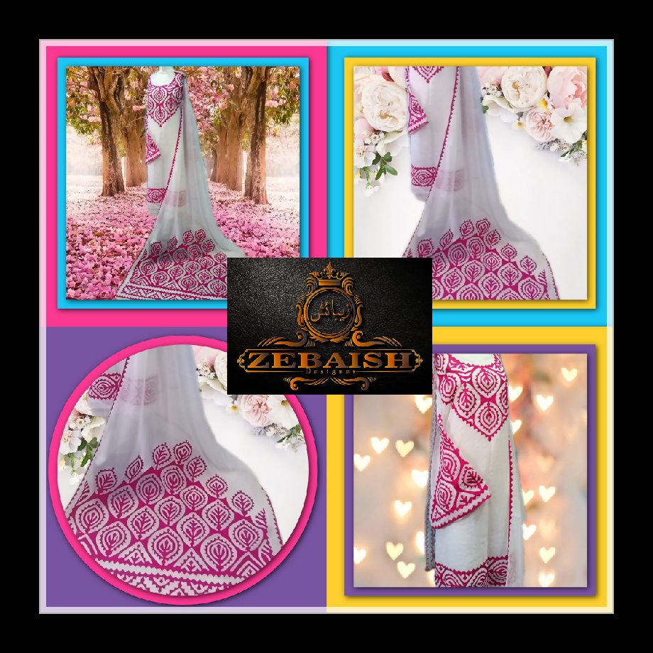 Three piece Applique handwork suit