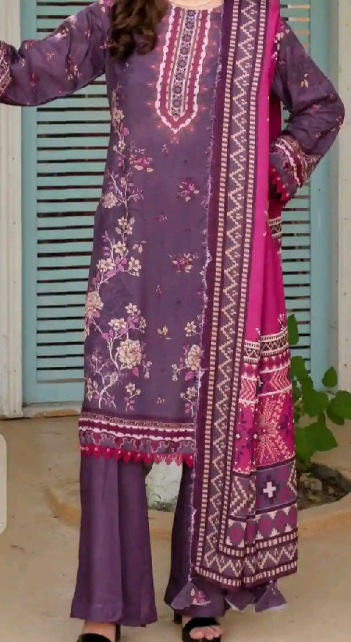 Winter stuff unstitch dress for ladies