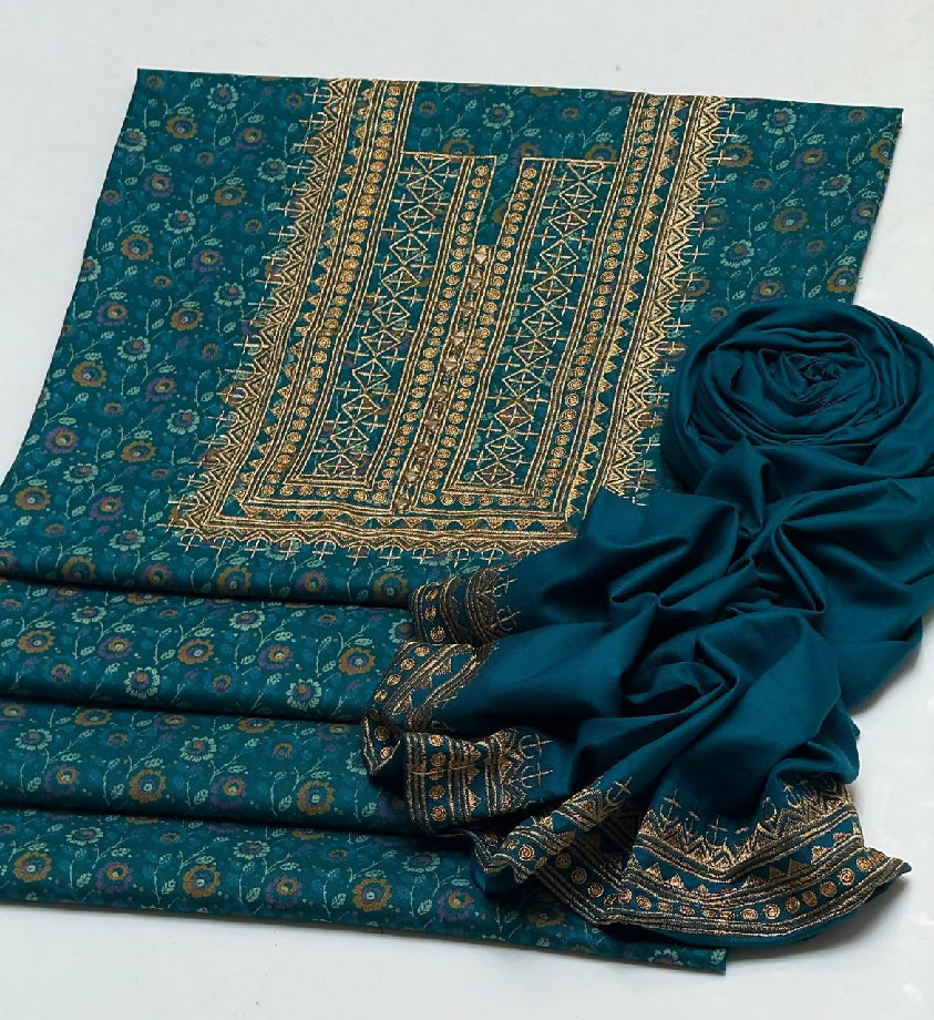 Dhanak embroidery 2 piece