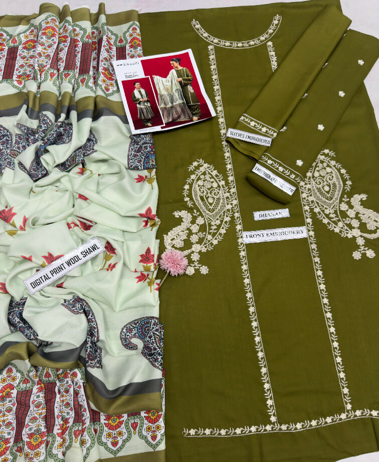 Luxury Embroidered Dhanak Winter collection For women