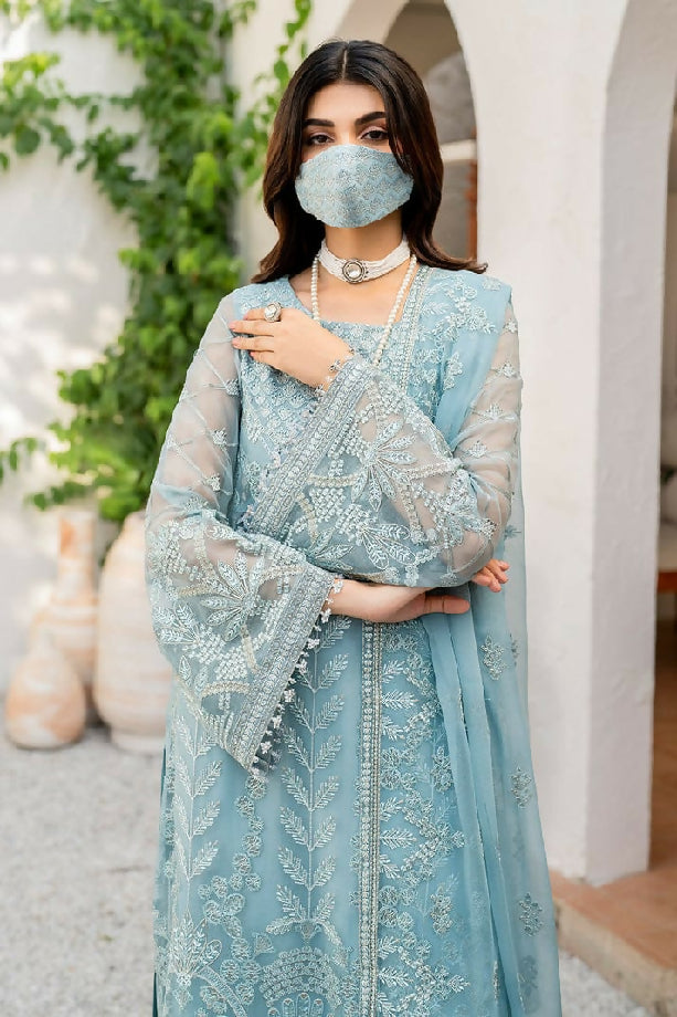 Maxi sky blue beautiful unstitched maxi for party wear and any function etc