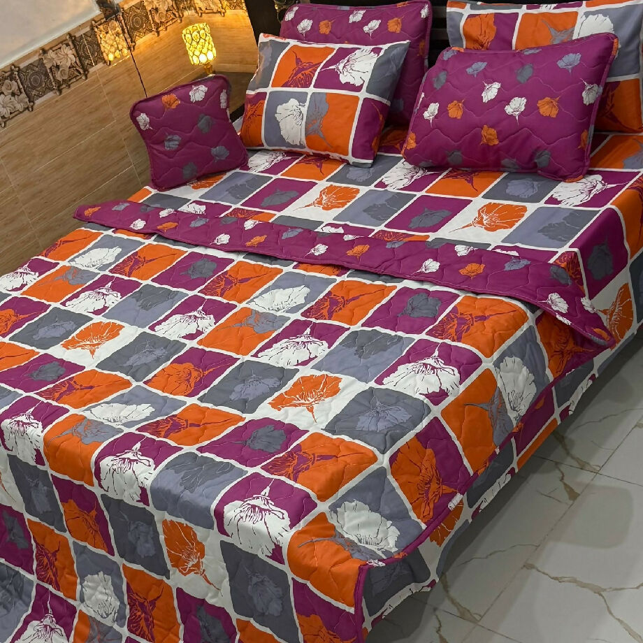 7pc printed comforter set bedsheets