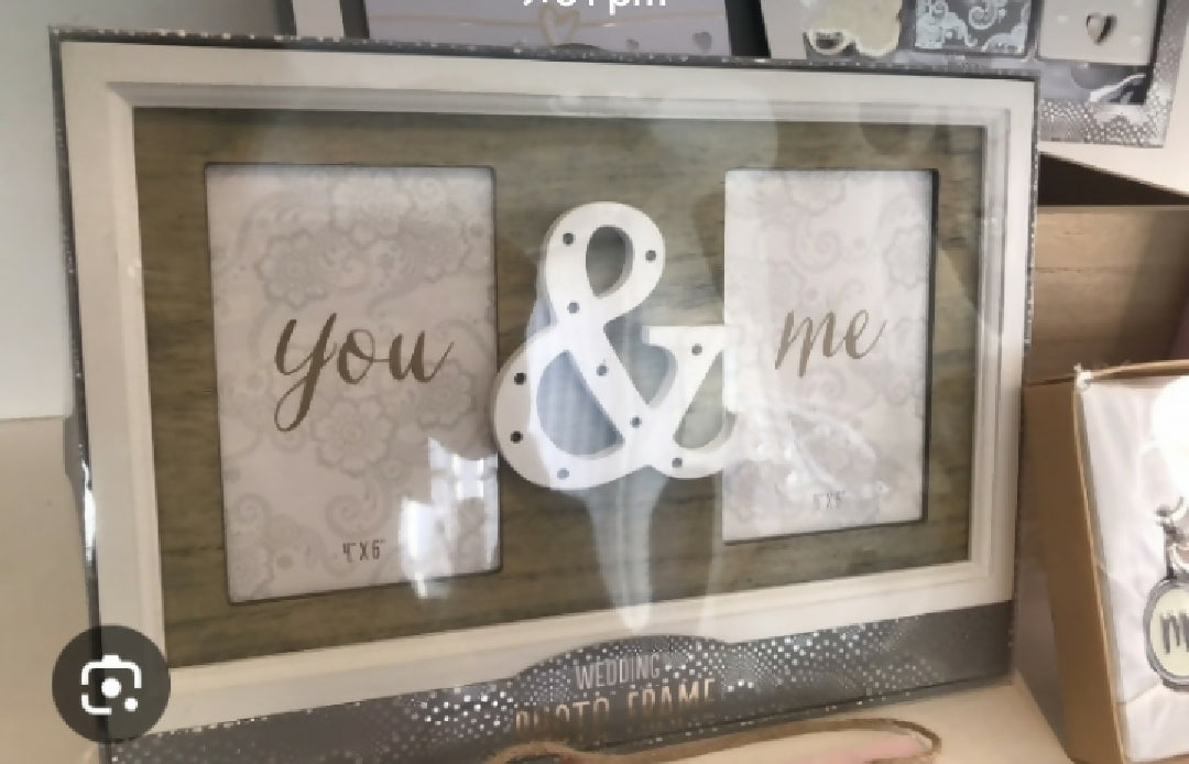 You & Me Wodden LED wedding photo frame