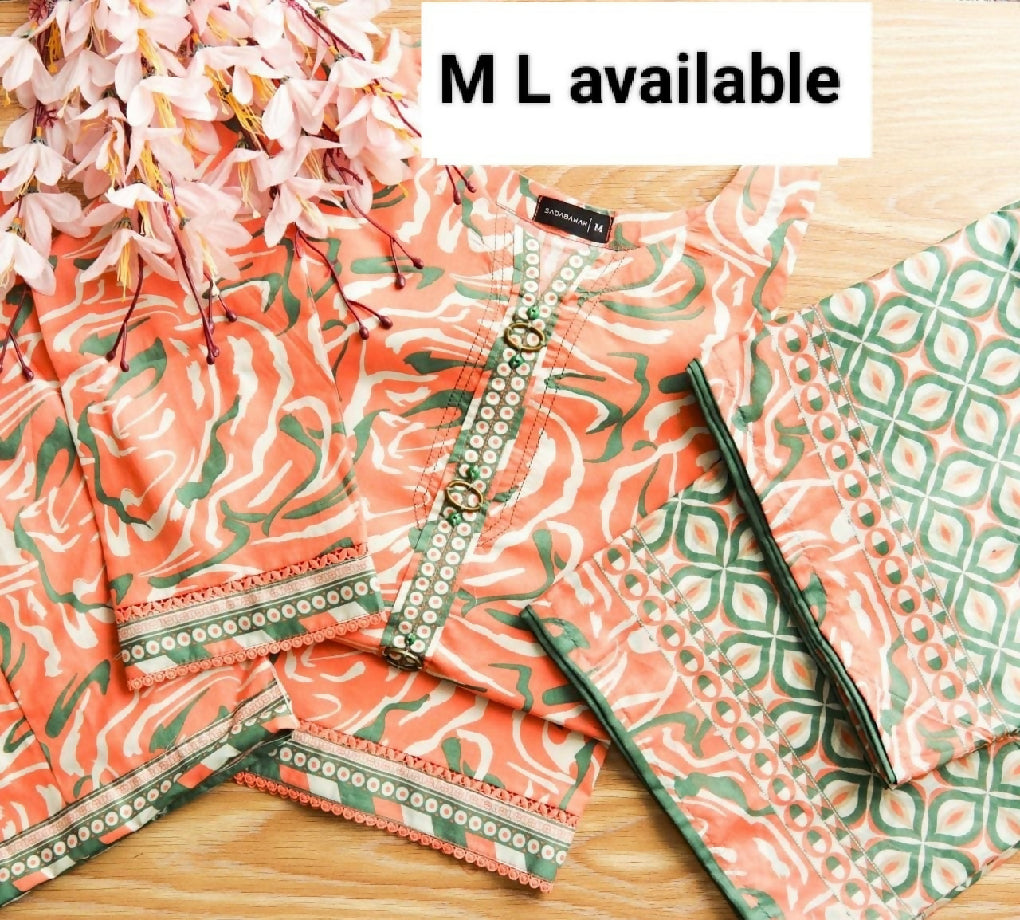 Printed lawn 3 piece stitched