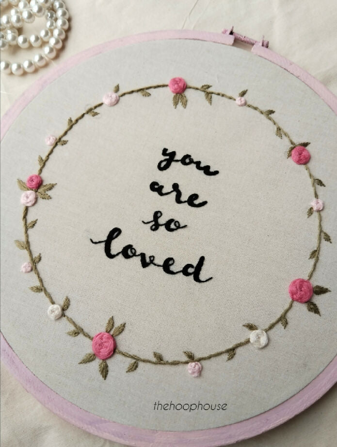 Love embroidery hoop