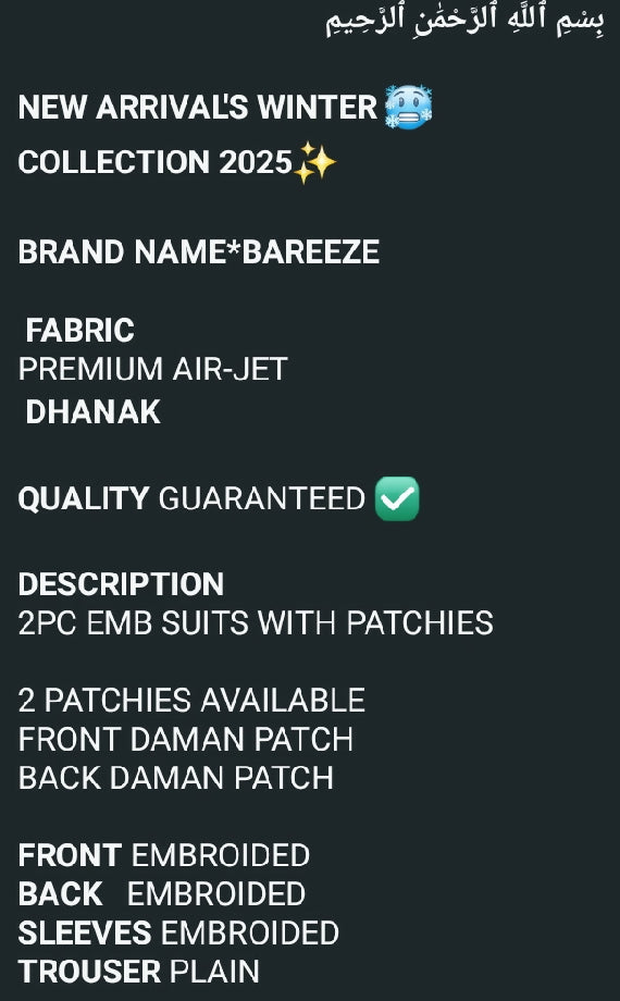 NEW ARRIVAL'S WINTER COLLECTION 2025*