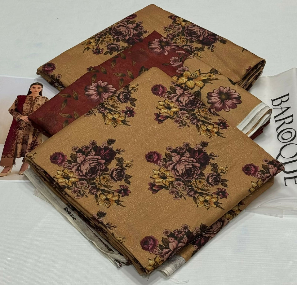 Unstitched PURE KARANDI Three Piece