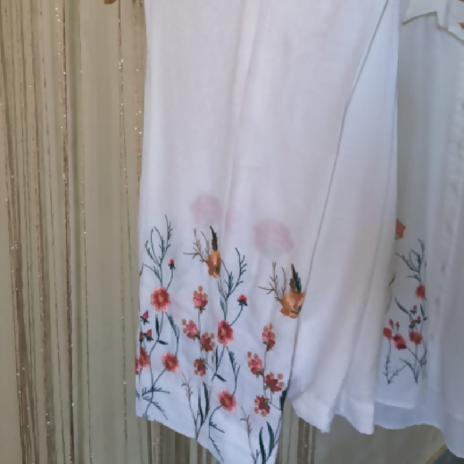 White Patterned Embroidered 2-Piece Trouser Suit