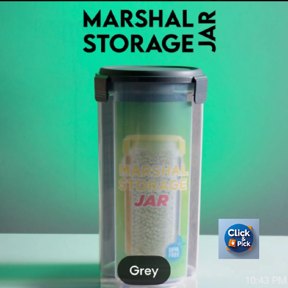 Marshal Airtight Storage Jar – BPA Free Food Container (Grey)