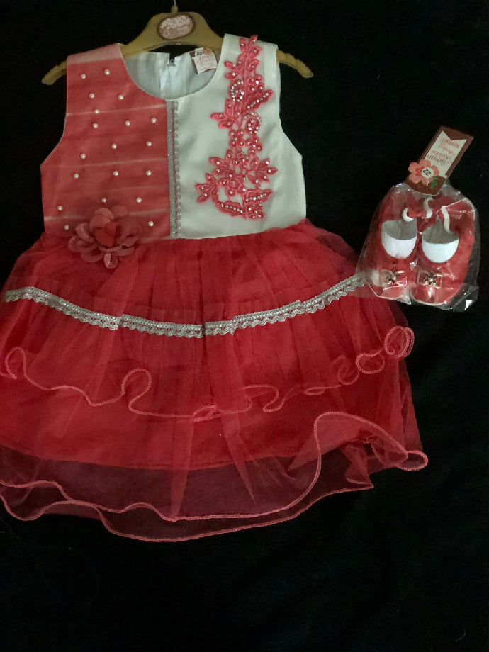 Formal frock with matching shoes