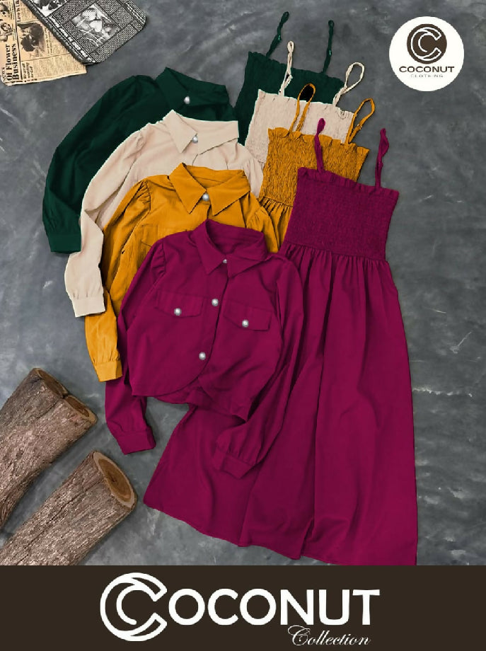 Coconut collection romper frock 2 pcs