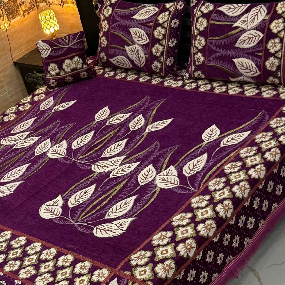 4pc velvet jaquard bedsheet