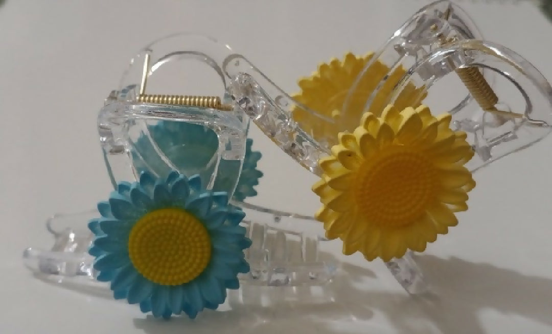 Sunflower hair catcher Crystal shine, strong grip,big size