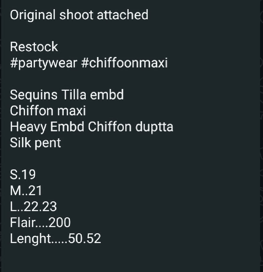 Chiffon Embroidered Maxi