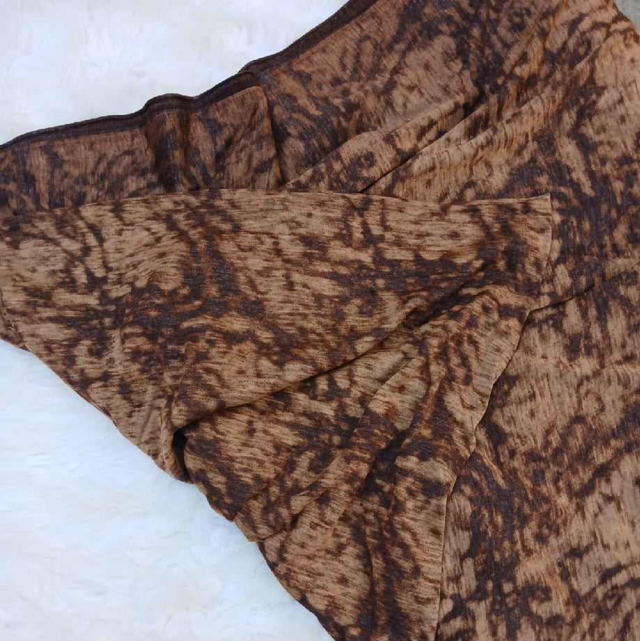 Brown Textured Pattern Jersey Fabric (Imported Shirt Or Frock Material)