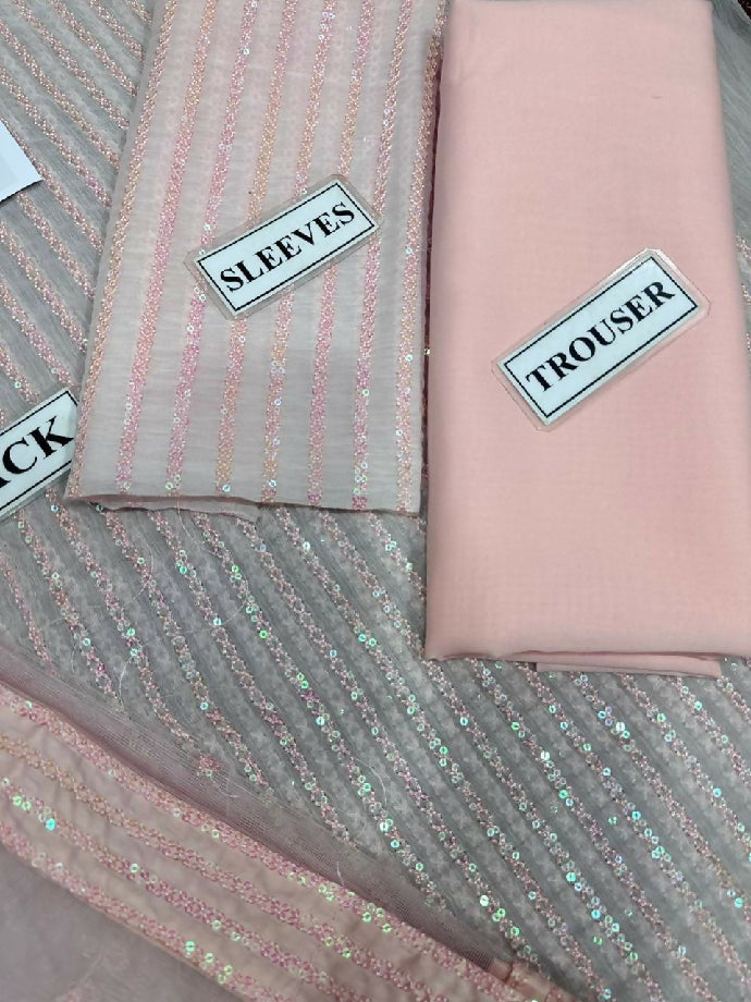 Embroided Chiffon Dress