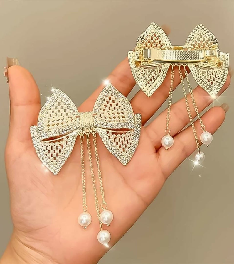 Fancy bow hair clips