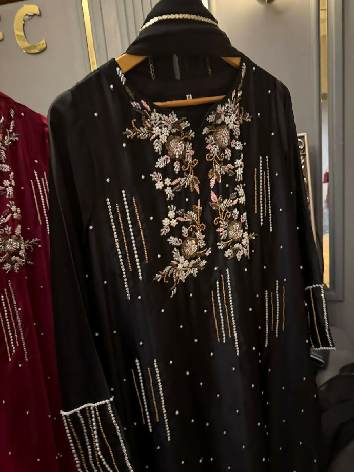 Beautiful Sheesha Silk Heavy Handwork Suit