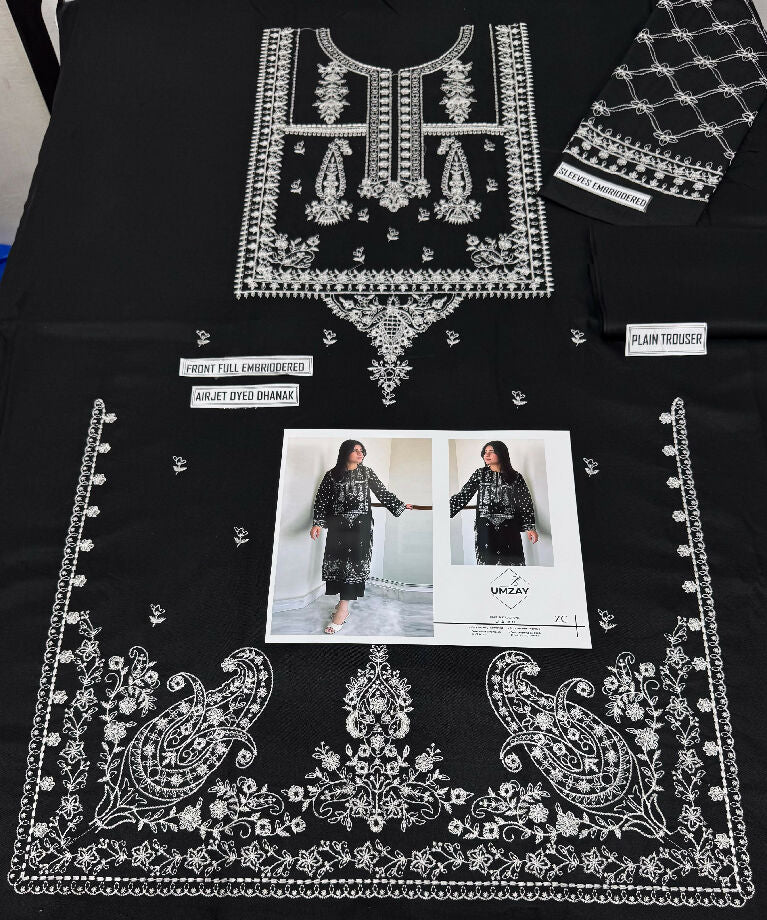 Unstitched Embroidered Two Piece