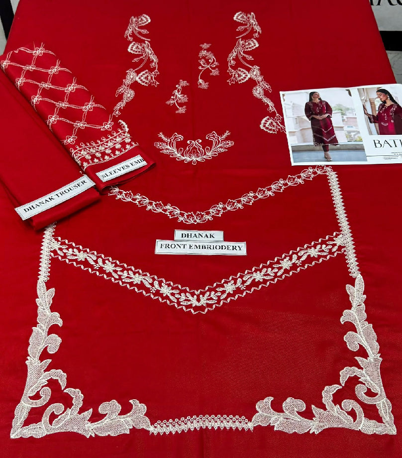 Unstitched Embroidered Two Piece