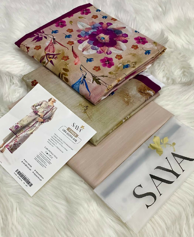 Unstitched Printed Soft Khaddar Three Piece