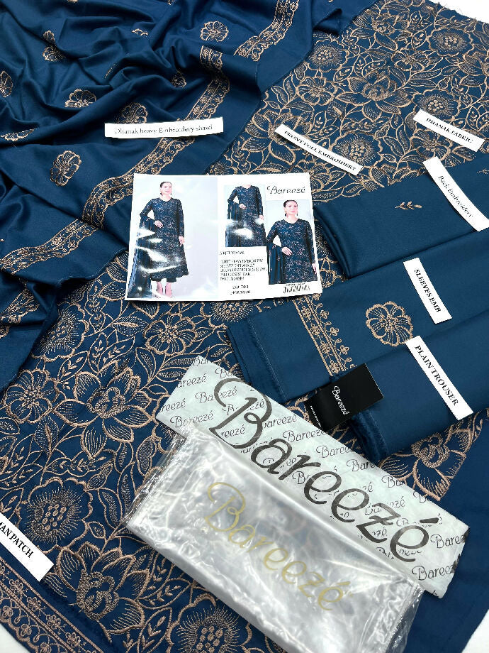 Dhanak 3 pc embroidery suit