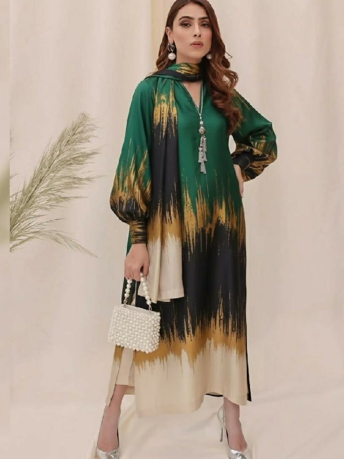 Unstitched Shamoz Silk Three Piece