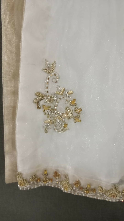 Preloved White color simple work shirt with trouser