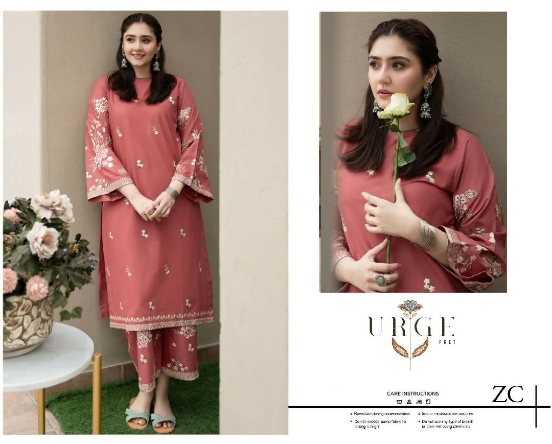 Unstitched Embroidered Two Piece