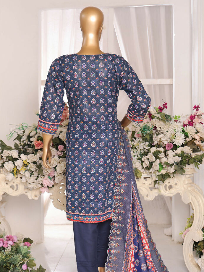 Unstitched embroidered slub khaddar 3 piece