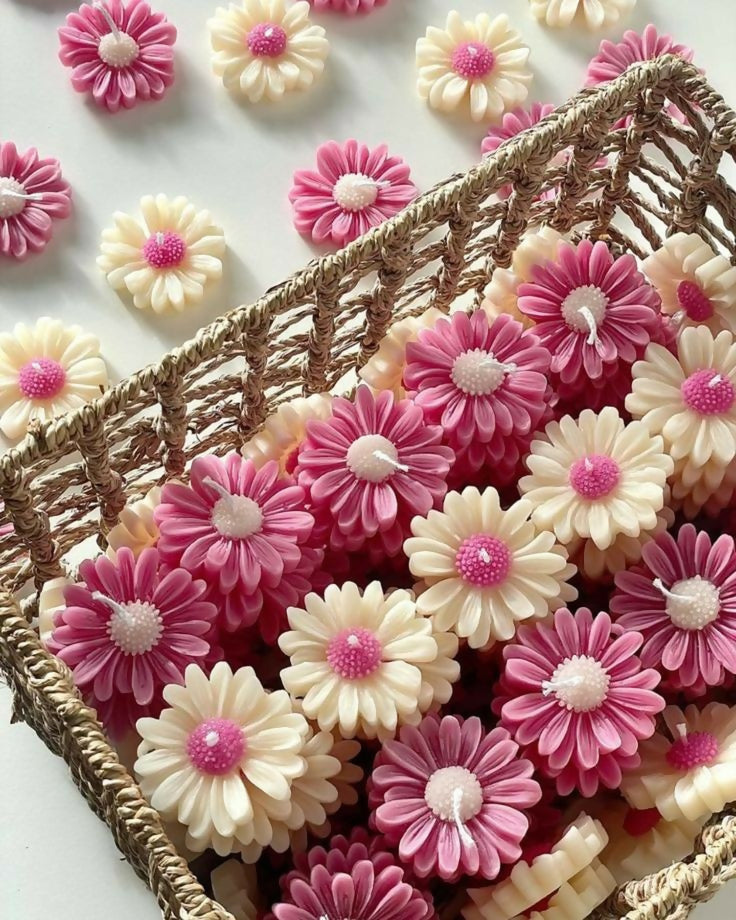 Daisy flower scented candle
