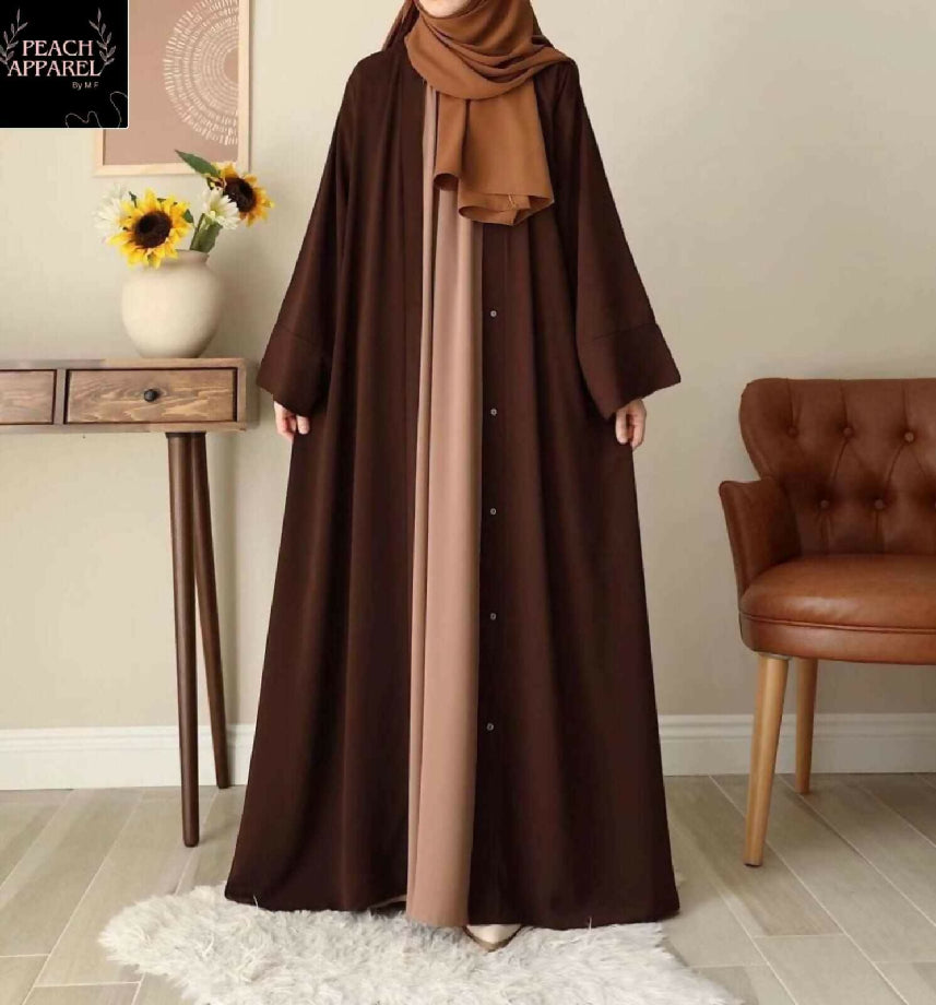 Chocolaty Abaya With Inner Attached