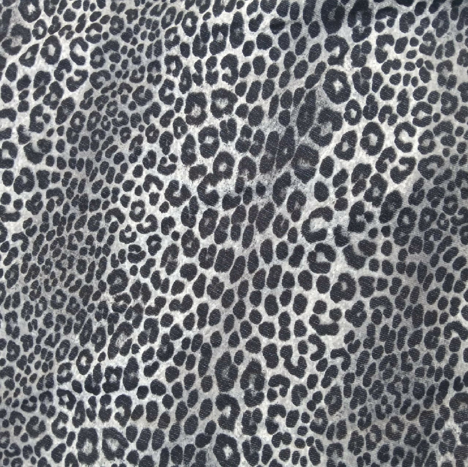 Black & White Leopard Print Jersey Fabric (Imported Suit Piece)