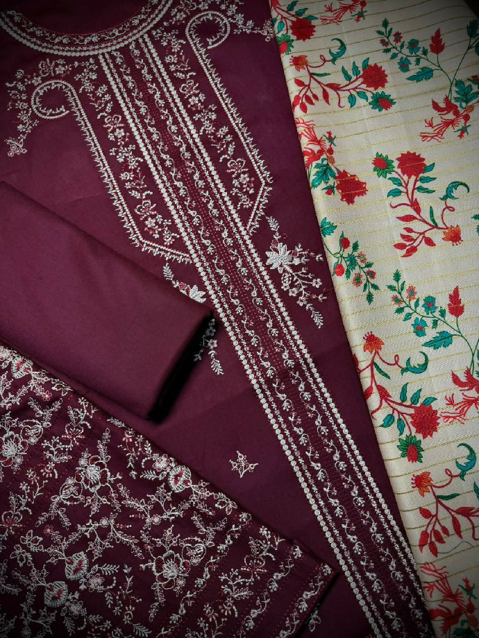 *_❄️WINTER COLLECTION ❄️_* *ALHAMDULILAH* *HUSSAIN REHAN* 3pc Casual Winter Collection