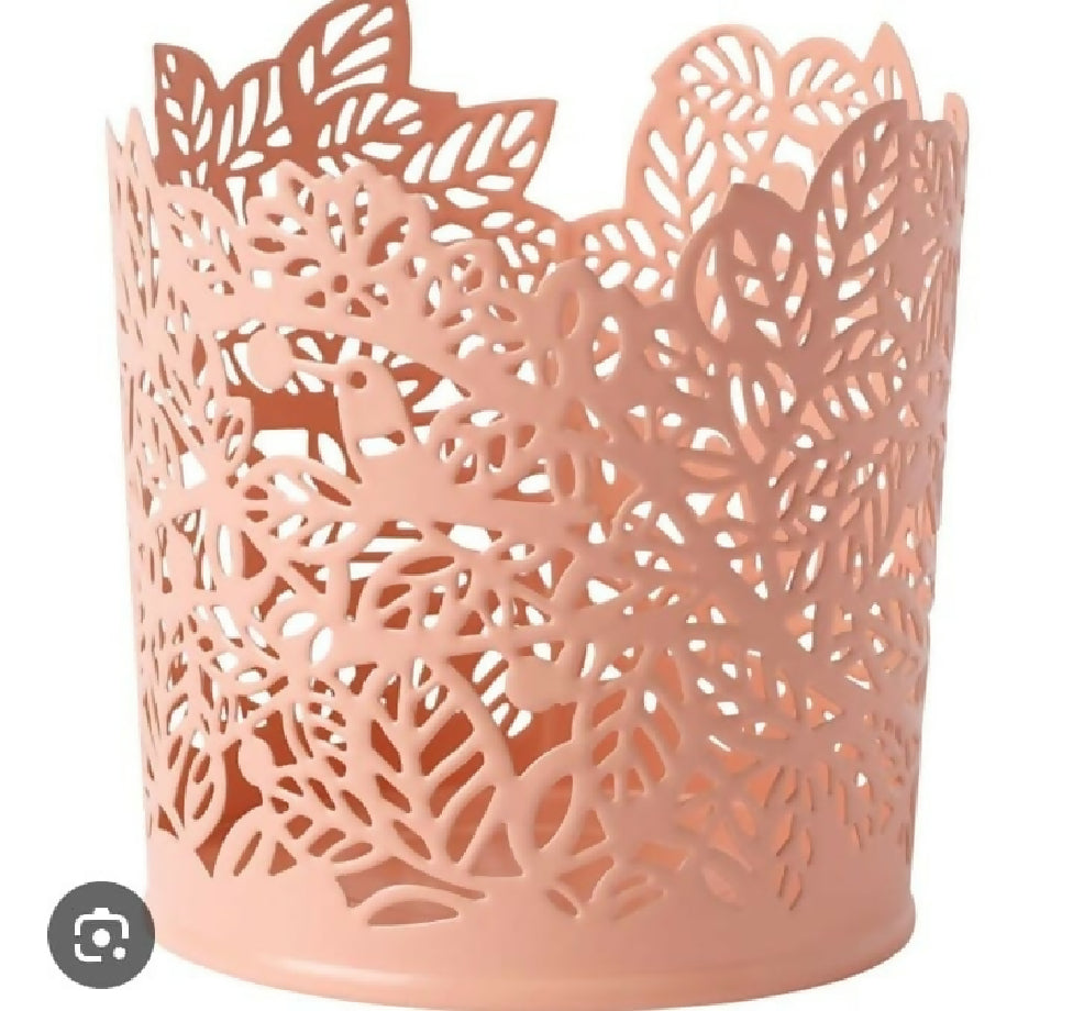 Metal Candle holder pink in colour
