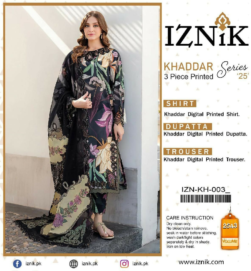 Ladies Suit khaddar printed unstitched 3pc✓