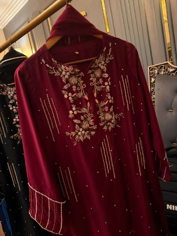 Beautiful Sheesha Silk Heavy Handwork Suit