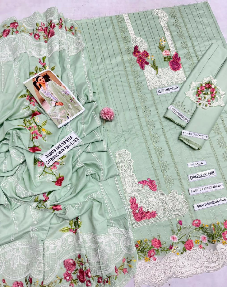 Crimson Dhanak 3 pcs embroidered Suit