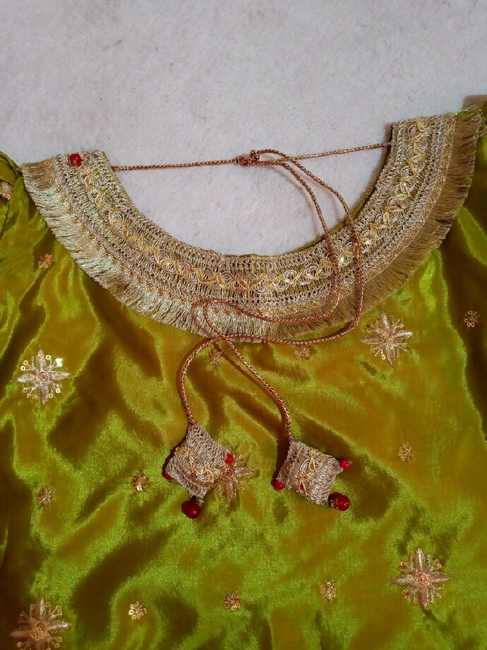 Kathan Silk Shirt with Net Sharara & Pink Net Dupatta – Mirsab Collection