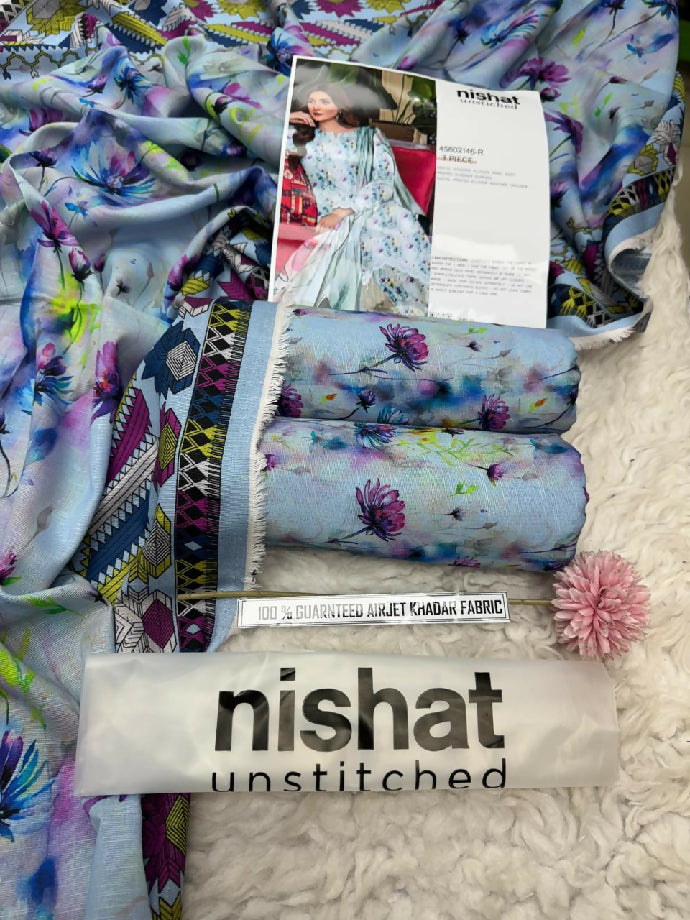 Nishat printed khaddar 3piece suit