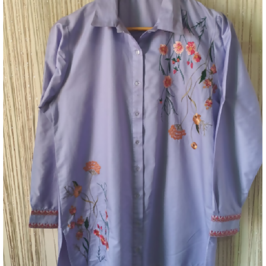 Pastel Lavender Embroidered 2-Piece Trouser Suit