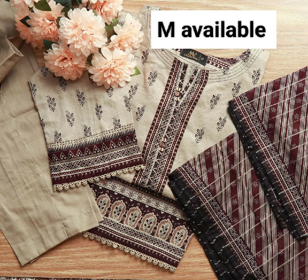 Printed lawn 3 piece stitched