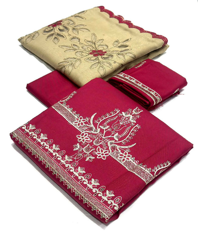 Tawakel 3 PC embroidery fancy dhanak